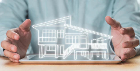 3D rendered house on iPad & Tablet