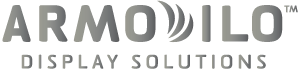 Armoilo Display Solutions logo in gray on a transparent background.
