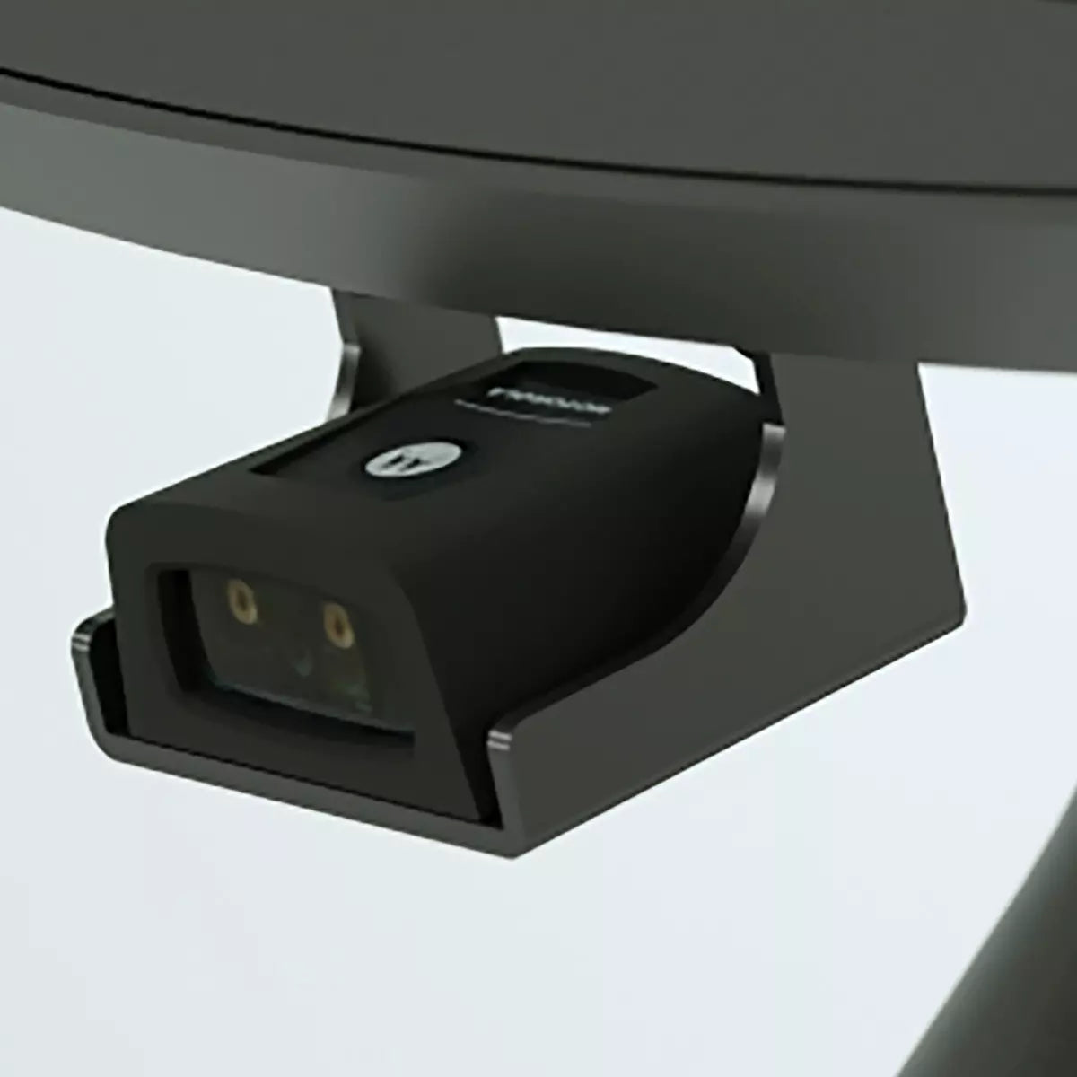 Detailed close up of the front of the Motorola/Zebra DS457 Barcode Scanner Bracket in black.
