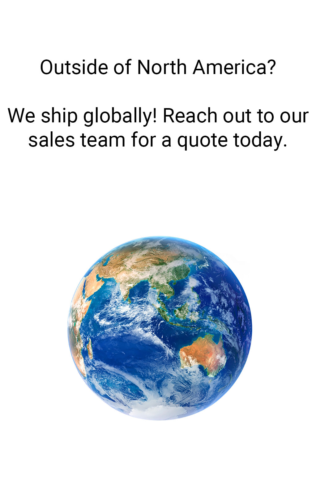 Globe symbolizing worldwide shipping