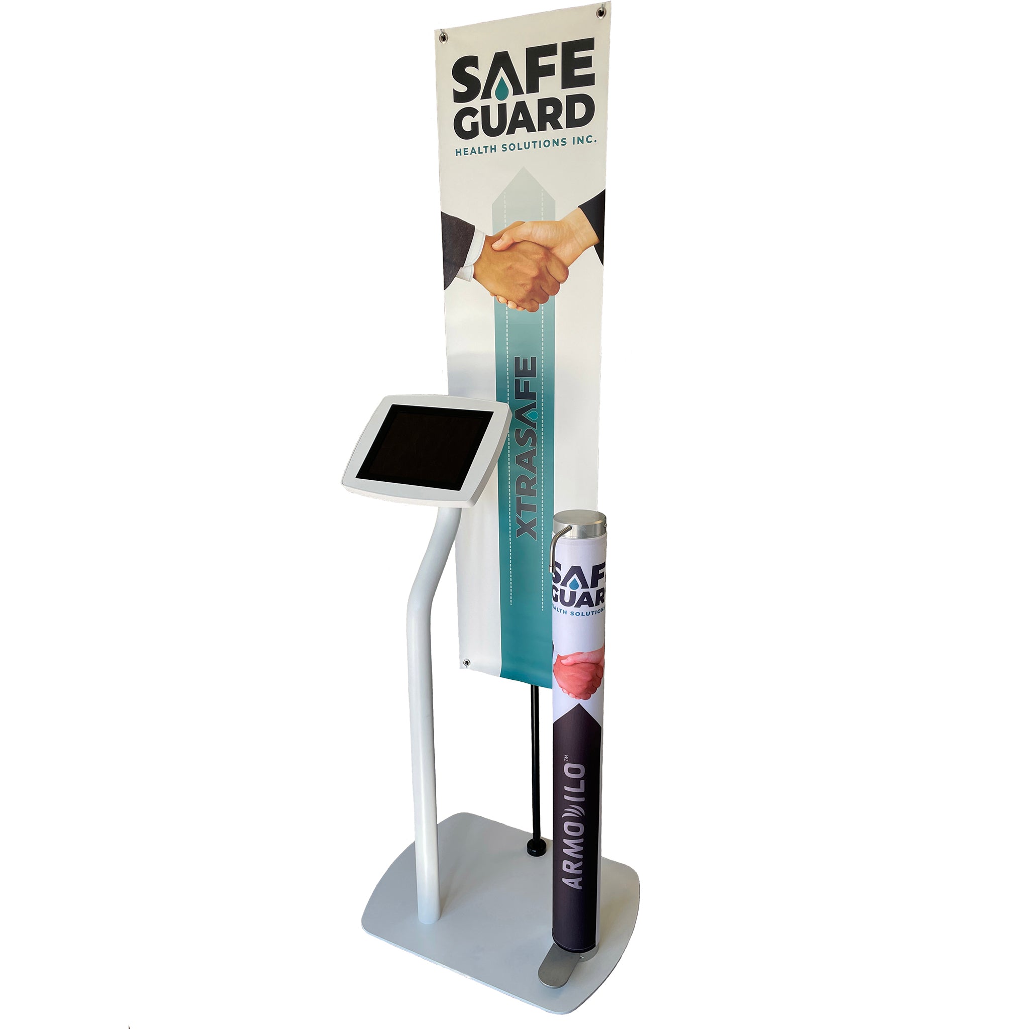 Floor Freestanding iPad & Tablet Kiosk and Xtrasafe kiosk for hand sanitizing 