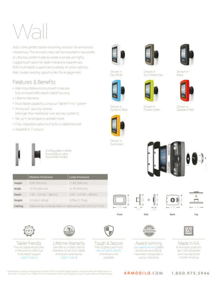 Armodilo Wall iPad & Tablet Kiosk Mount