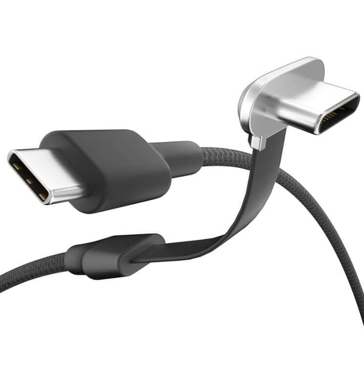 USB-C right angle cable showing both the USB-C male Connector and the USB-A Male Connector