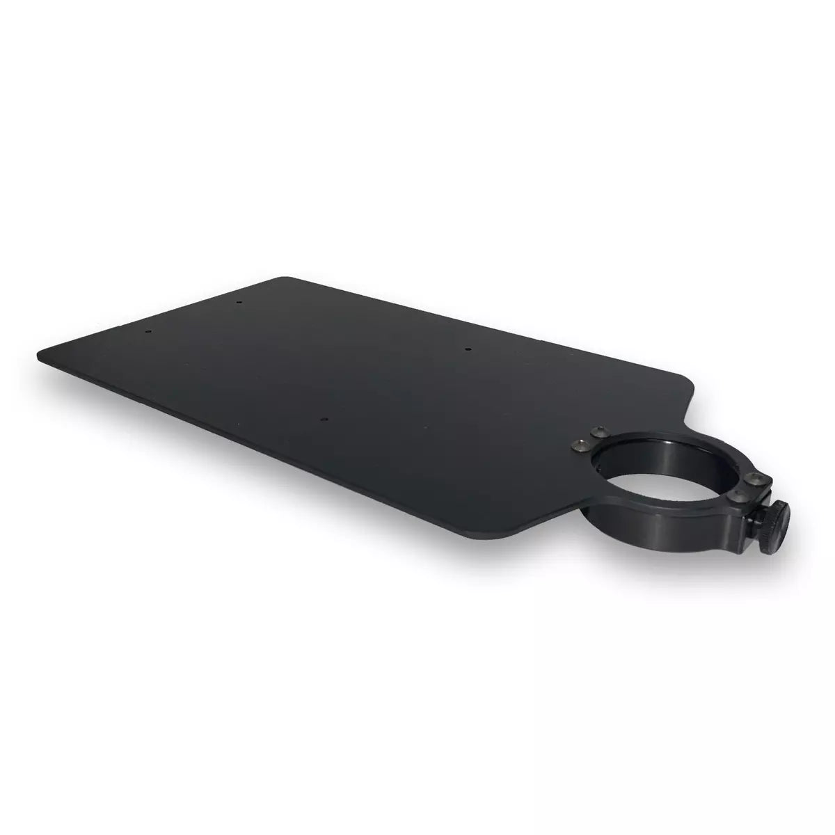 Durable black aluminum construction shelf holds small accessories up to 5 lb. 