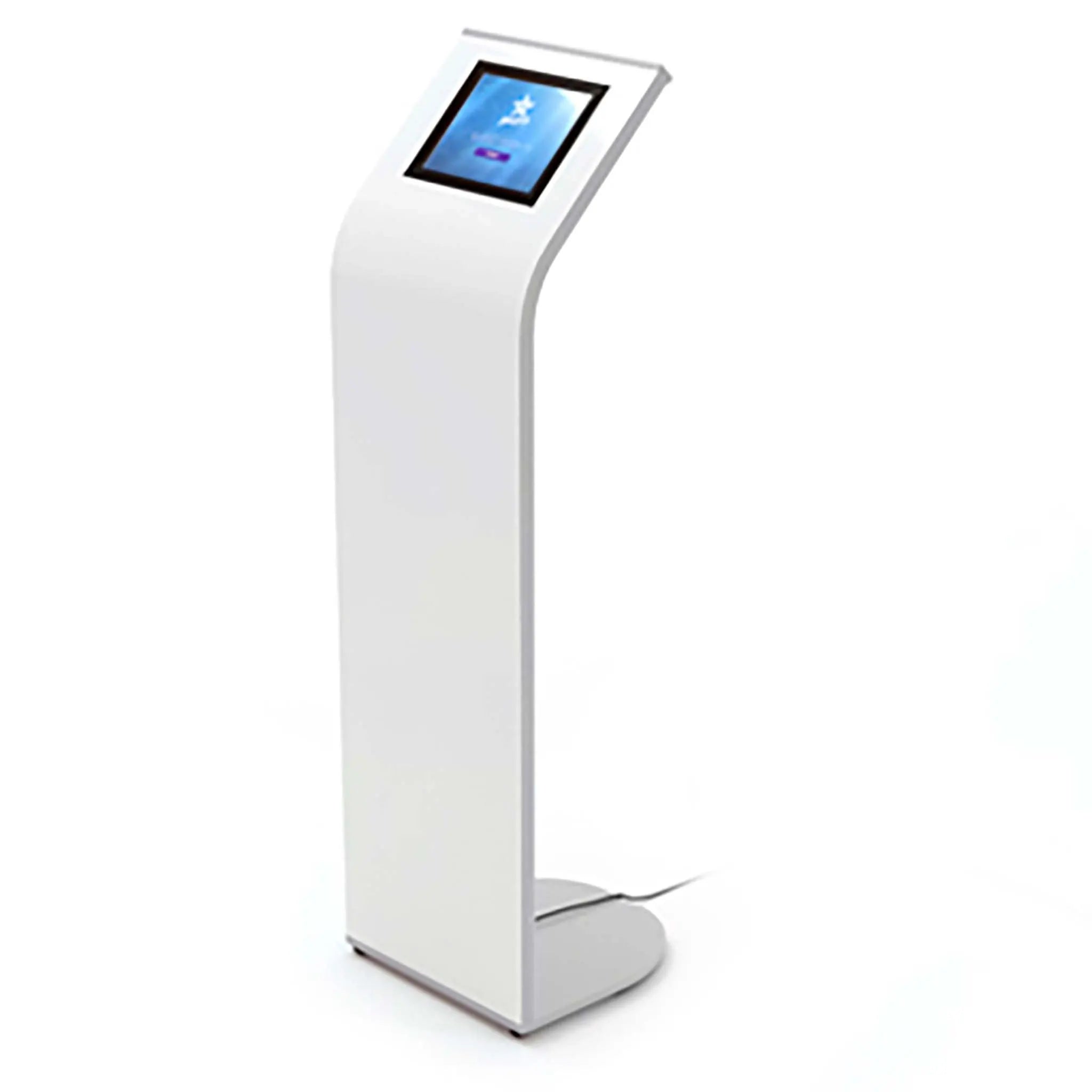 Alur tablet and ipad kiosk stand. Magnetic features allowing for full customization on the whole kiosk front.
