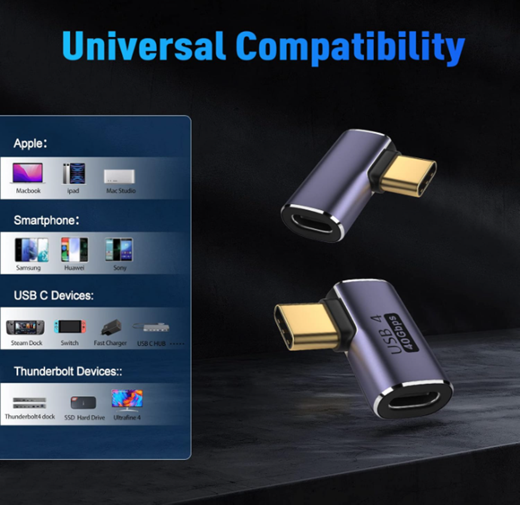 Connector: USB-C 90°