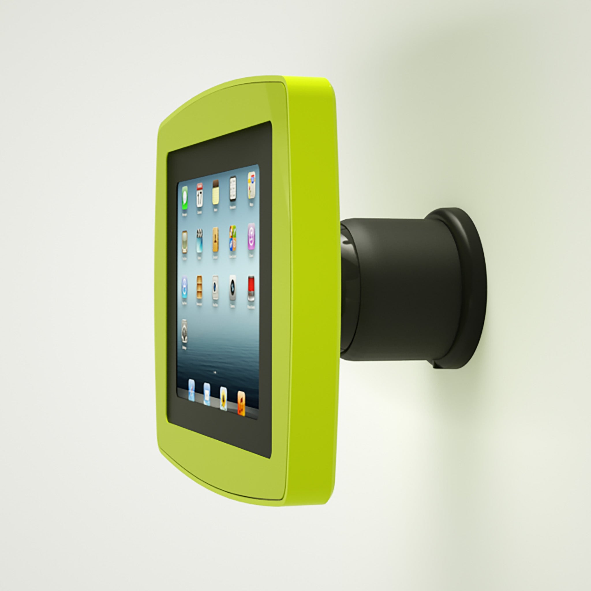 Armodilo Tilt Wall Mounted iPad & Tablet Enclosure in lime green