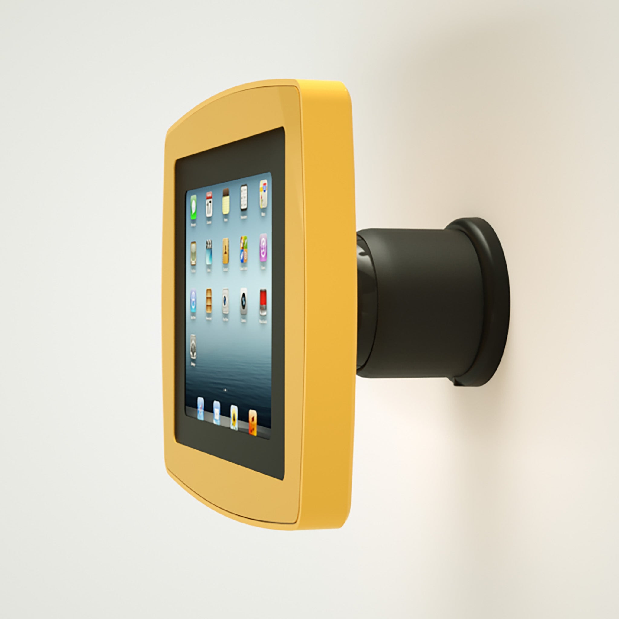 Armodilo Tilt Wall Mounted iPad & Tablet Enclosure in yellow
