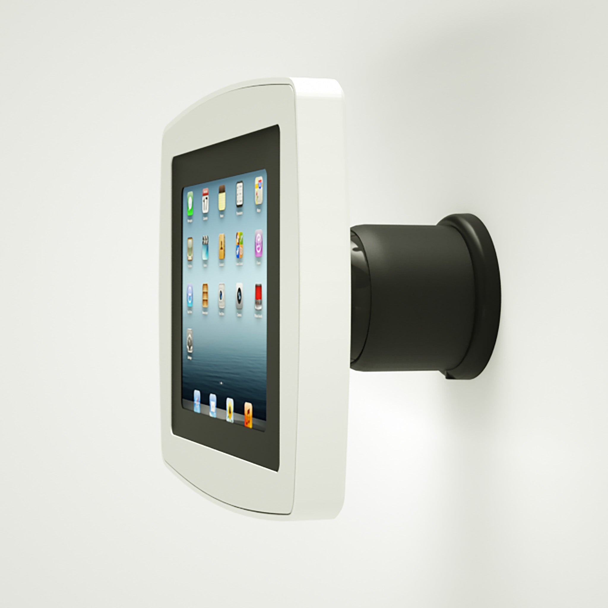 Armodilo Tilt Wall Mounted iPad & Tablet Enclosure in white